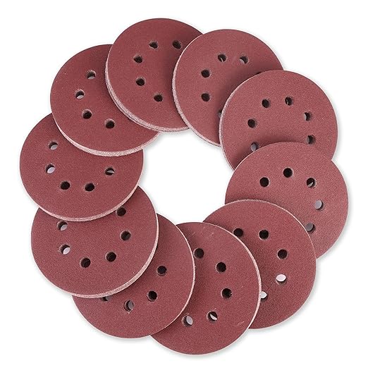 WORKPRO 150-Piece 100 Grit Sanding Discs - 5-Inch 8-Hole Hook and Loop Sandpaper for Random Orbital Sander (Not for Oscillating Tools or Mouse Sander)