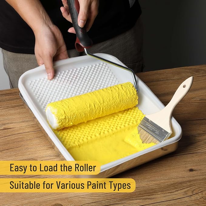 Bates 9 Inch Paint Tray Liners - 21 pcs, One Metal Tray with 20 Plastic Liners