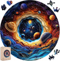 MEATRN Wooden Puzzles for Adults - Planet Theme Colorful Astronomy Jigsaw Puzzle, Relaxing Space Puzzle Gift, Family Night Activity and Brain Challenge, 200 Pieces, 11.2x11.3 in