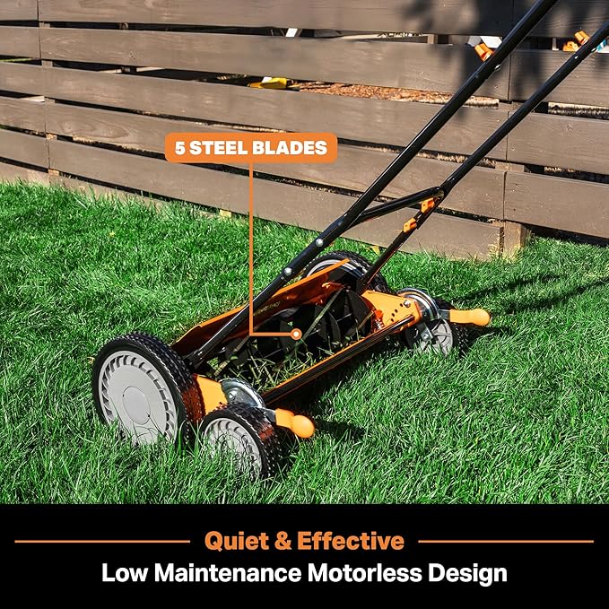 LawnMaster 20” 5-Blade Push Reel Lawn Mower – LMRM2001