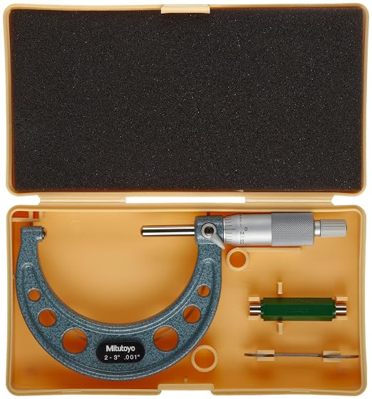 Mitutoyo 115-153 Spherical Face Micrometer, 0-25 mm Range, 0.01 mm Resolution, High-Accuracy Measurement Tool with Durable Construction for Workshop and Laboratory Use | 0.01 mm Graduation