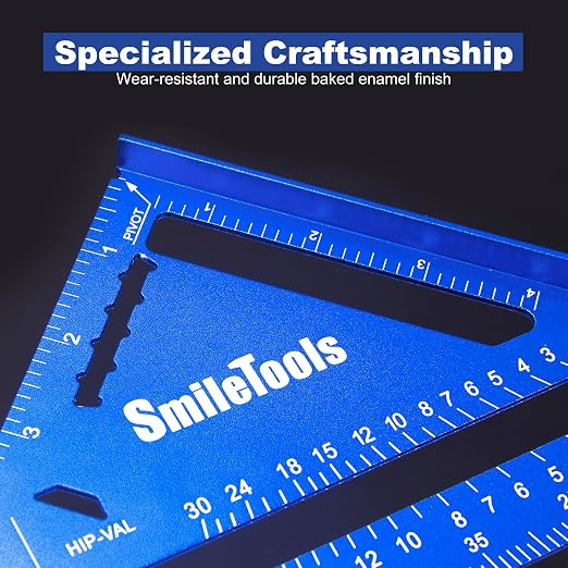 SmileTools 2 Pack Aluminum Alloy Carpenter Square - 7 Inch Triangle Carpenter Square Rafter Layout Tool for Woodworking and Carpentry