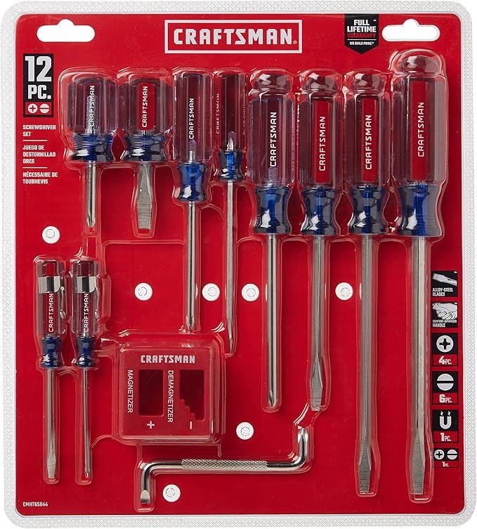 CRAFTSMAN Screwdriver Set, Assorted, 12Piece (CMHT65044) (Pack of 4)