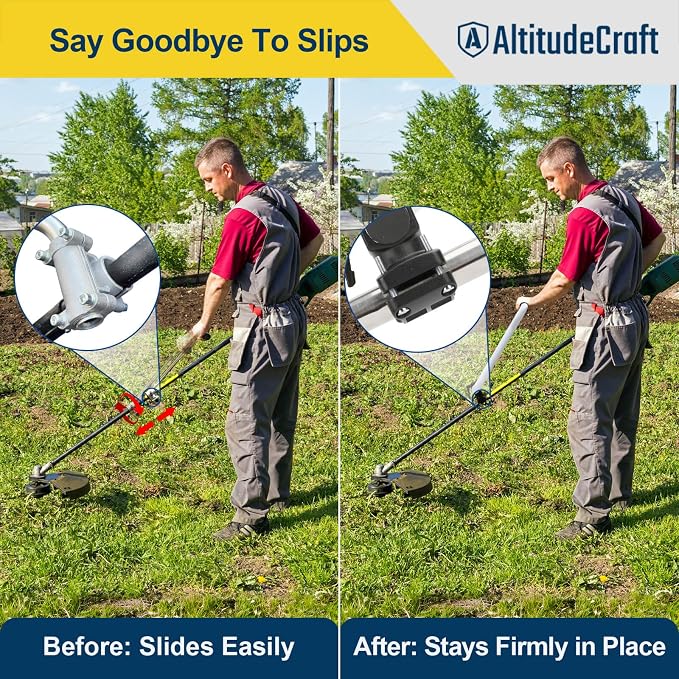 Weedeater Handle Clamp, Weed Eater Trimmer Bracket | Companion clamp for the patented handle system. Equip multiple trimmers. Handle sold separately. Hex wrench included.