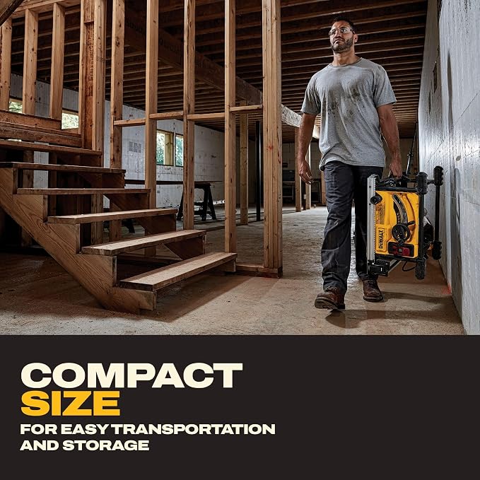 DEWALT Table Saw for Jobsite, Compact, 8-1/4-Inch with Table Saw Stand, Mobile/Rolling (DWE7485 & DW7440RS)