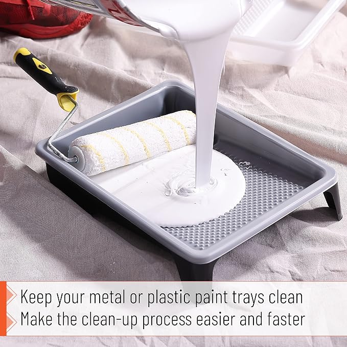Bates- Paint Tray Liner, 9 Inch, 40 pcs, White Paint Pans Trays, Paint Pan Liners
