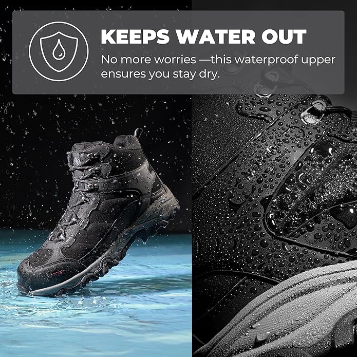 NORTIV 8 Waterproof Steel Toe Boots for Men Slip Resistant Safety Industrial Boots Paladin-Steel