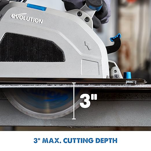 Evolution S210CCS Metal Cutting Circular Saw | 8-1/4" Blade | Cuts Steel Clean & Cool | Adjustable 3" Depth | Chip Collector | No Heat Burr or Sparks | High Torque Motor | TCT Blade Included