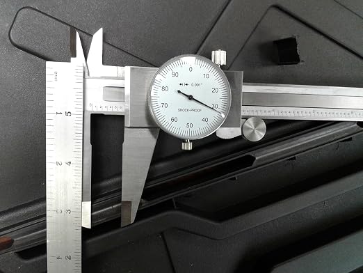CME Dial Calipers, 0 to 12" Measurement Range, 0.001" Measurement Increment, ±0.002" Accuracy, White Dial Face Color