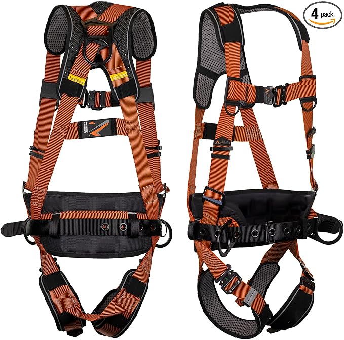 Warthog Comfort MAXX - Safety Harness for Construction – Fall Protection Equipment with Removable Belt and Lumbar Support, Side D-Rings, and Padding, OSHA & ANSI Compliant (3XL)
