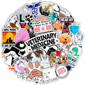 BulbaCraft 100Pcs Funny Veterinary Stickers and Laptop Decals, Vet Stickers, Veterinarian Decals, Funny Veterinary Gifts, Gifts for Women & Men