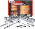 EPAuto 47 Pieces 1/4-Inch & 3/8-Inch Drive Socket Set, 90 Tooth Ratchet