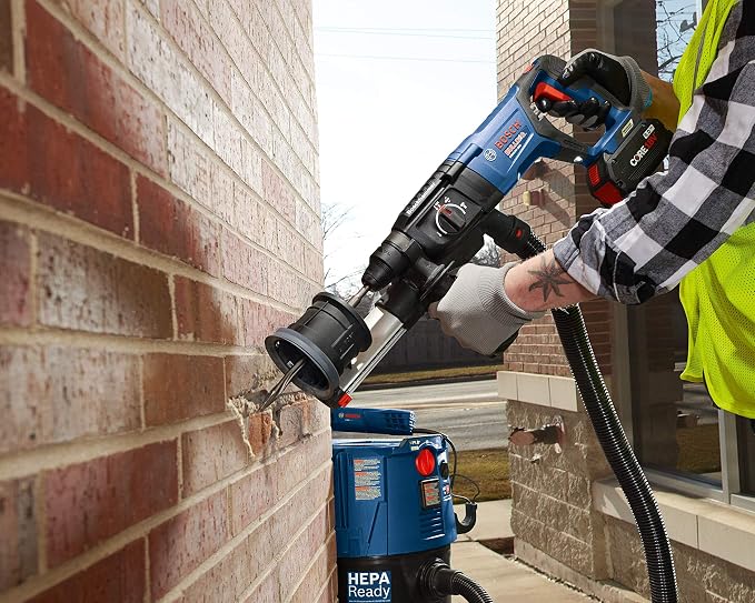 Bosch 18V EC Brushless SDS-Plus Bulldog 1-Inch Rotary Hammer Kit with CORE18V 4 Ah Advanced Power Battery with KickBack Control (Renewed)