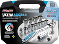 Channellock Ultra Access Socket Set 39100 - Pass-Thru Ratchet, Chrome/Nickel - 16 Piece UNIFIT