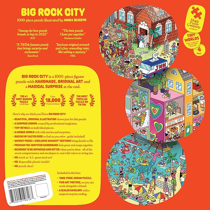 Big Rock City • 1000-Piece Puzzle by The Magic Puzzle Company • Series 4 | Original handmade art filled with tiny details. Mind-blowing magical ending. Dozens of hidden secrets. No AI. No puzzle dust.
