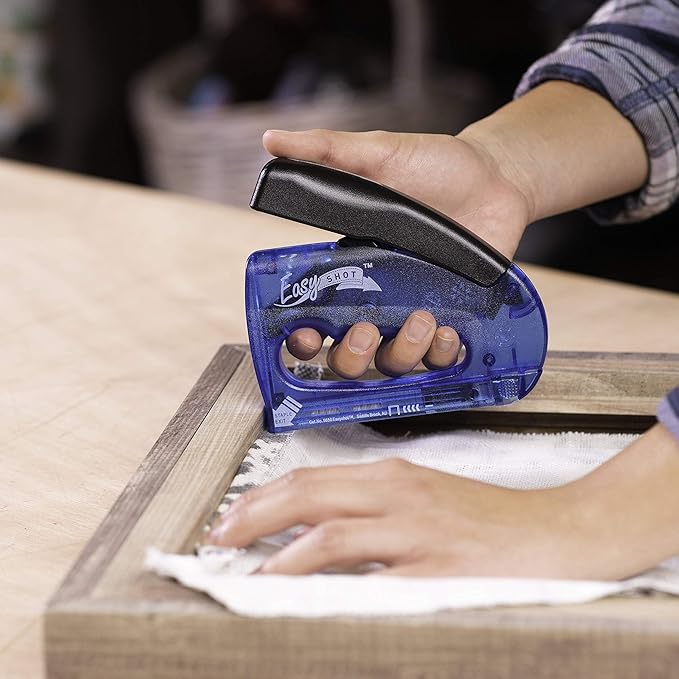 Arrow 5650DTB-6 Easy Shot Staple Gun, Manual Stapler for Decorating and Crafts, Includes Stapling base and 400 JT21 Staples, Blue