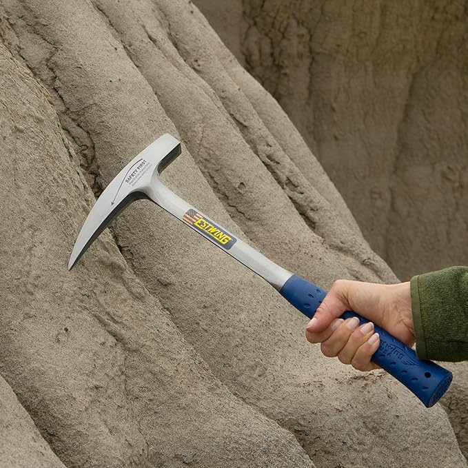 ESTWING Rock Pick - 22 oz USA Made Geology Hammer with Pointed Tip & Shock Reduction Grip - E3-23LP