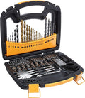 Amazon Basics Drill & Driver Multi Bit Set, Alloy Steel Drill Bits for Metal, Wood, Plastic, Masonry, with Storage Case, 100-Piece
