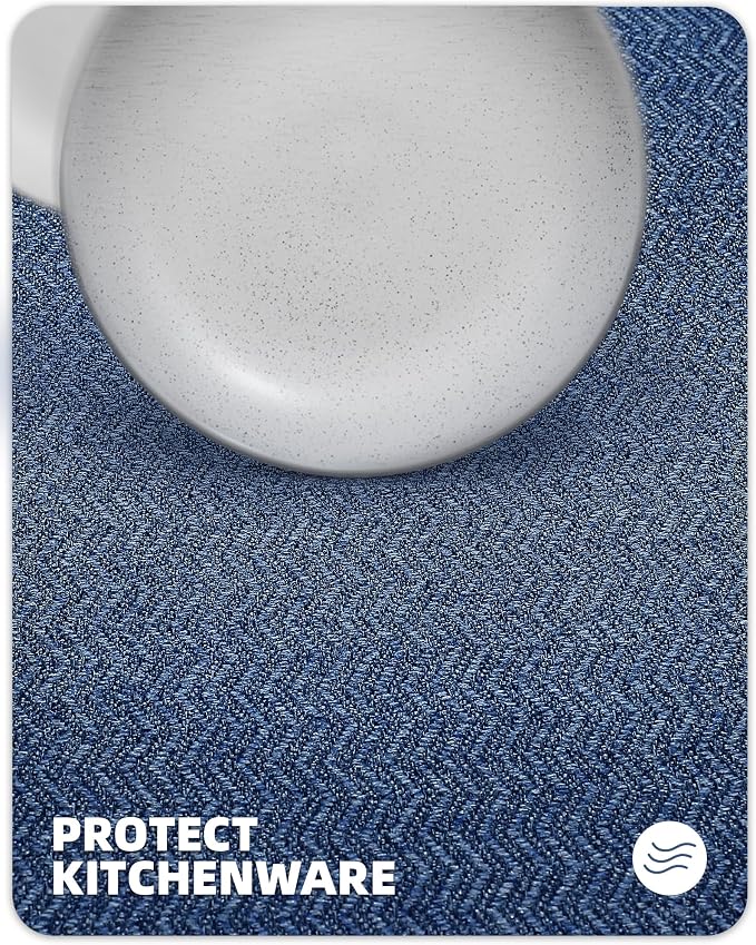 Color&Geometry Kitchen Rugs Kitchen Mats for Floor, 17"X59" Blue Kitchen Rugs Non Slip Washable with Rubber Backing, Quick Dry, Low Pile, Easy Clean Kitchen Runner Rug Kitchen Sink Mat