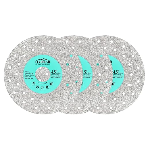 Tile Cutter Diamond Saw Blade for Angle Grinder - 4-1/2 Inch Ultra Thin Vacuum Brazed Tile Cutting Disc, 3PCS Glass Cutting Disc Diamond Blade for Tile, Marble, Granite, Glass, Stone