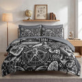 Nesker Comforter Set Queen Size, Vintage Halloween 7 Pcs Bedding for Kids and Adults, Mysticism Alchemy Bed Sheet Sets with Fitted Sheet 2 Pillowcases & 2 Shams