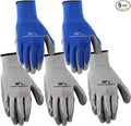 Wells Lamont Nitrile-Coated Work Gloves for Men – Abrasion & Cut Resistance – Lightweight & Breathable – Perfect for Construction, Automotive, Gardening - Blue/Grey, Large, 5 Pack