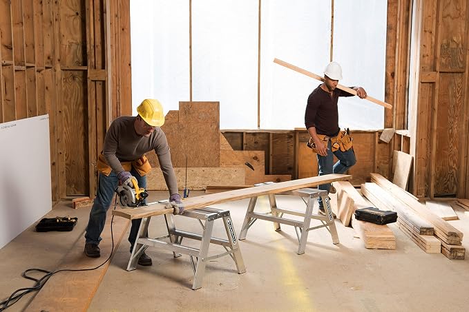 Louisville Ladder 3-foot Aluminium Sawhorse Ladder, 300-Pound Load Capacity, Type IA, L-2032-03