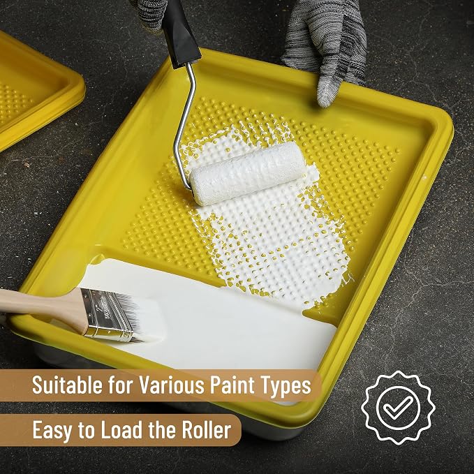 Bates- Paint Tray Liner, 9 Inch, 10 pcs, Yellow Paint Pans Trays