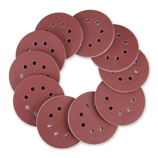 WORKPRO 50-Piece 120 Grit Sanding Discs - 5-Inch 8-Hole Hook and Loop Sandpaper for Random Orbital Sander (Not for Oscillating Tools or Mouse Sander)