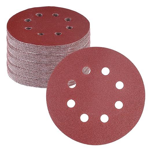 WORKPRO 50-Piece 150 Grit Sanding Discs - 5-Inch 8-Hole Hook and Loop Sandpaper for Random Orbital Sander (Not for Oscillating Tools or Mouse Sander)