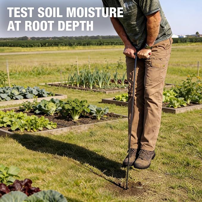 HOMESTEAD 48-Inch Soil Probe Rod with wide T handle, Comfortable Grip for Locating underground pipes and septic tanks