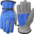 WZQH Leather Work Gloves for Men or Women. Medium Glove for Gardening, Tig/Mig Welding, Construction, Chainsaw, Farm, Ranch, etc. Cowhide, Cotton Lined, Utility, Firm Grip, Durable. Blue-Grey M