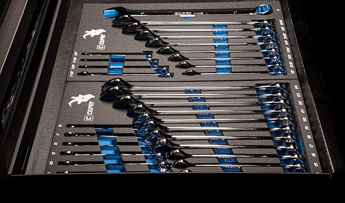 Capri Tools Combination Wrench Set with The Mechanic's Tray, SAE 1/4 to 1-inch, 13-Piece