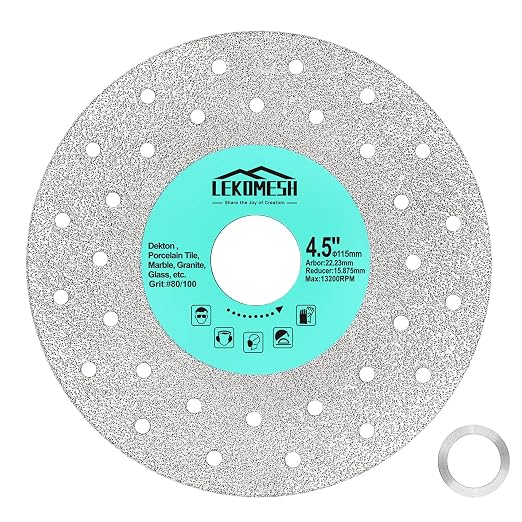 Rock Slab Grinding Disc - 4.5 inch Glass Cutter Disc, Granite Cutting Blade, Diamond Grinder Wheel for Rock Slab, Stone, Tile, Marble, Granite, Glass Diamond Saw Blades