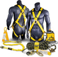 KwikSafety - Charlotte, NC - MONSOON Safety Harness [4 HEAVY DUTY D-RINGS] ANSI OSHA Safety Harness Fall Protection Kit