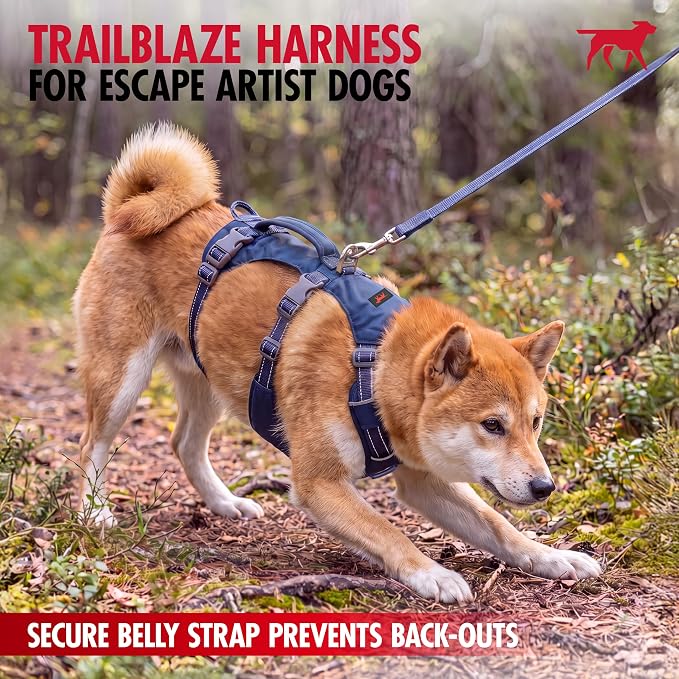 Tuff Pupper Escape Proof Dog Harness for Medium Dogs | No Pull Lightweight Adjustable Harness | No Escape Multifunctional Outdoor Pet Gear | Strong Durable Breathable | Secure Comfortable Fit