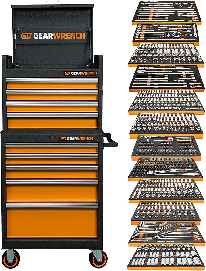 GEARWRENCH 791 Piece Master Mechanics Tool Set in Premium Modular Foam Trays with GSX Mobile Tool Storage | MEGAMODPRO