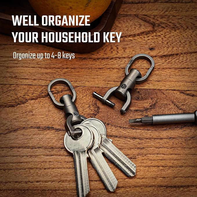KeyUnity Titanium Swivel Key Ring Keychain Connector