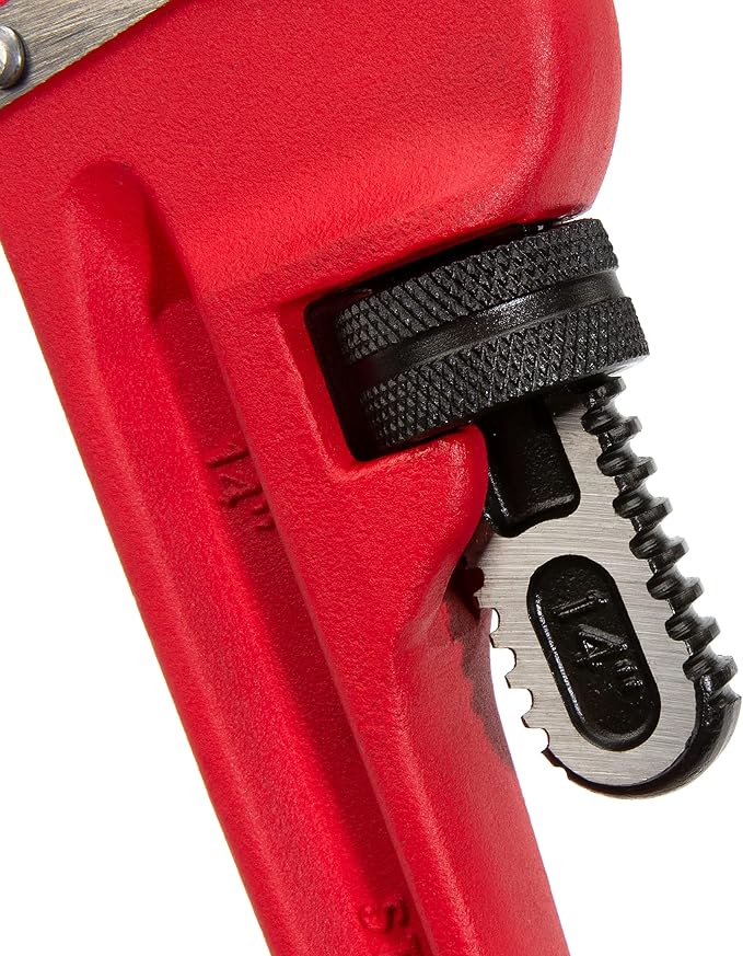 Steelman 60882 14-Inch Heavy-Duty Cast Iron Straight Handle Pipe Wrench