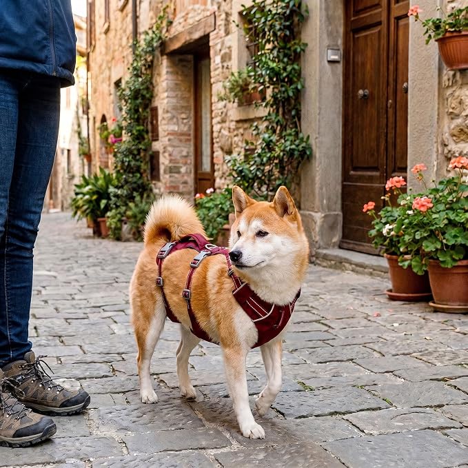 Tuff Pupper Escape Proof Dog Harness for Medium Dogs | No Pull Lightweight Adjustable Harness | No Escape Multifunctional Outdoor Pet Gear | Strong Durable Breathable | Secure Comfortable Fit