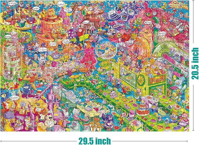 Antelope 2 in 1 1000 Piece Puzzle Bundle - Catndyland - 1000 Piece Jigsaw Puzzle with Cat Castle