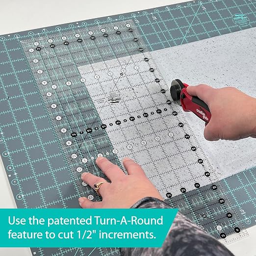 Creative Grids Quilt Ruler 8-1/2in x 12-1/2in Rectangle – CGR812 – Made in USA, Non-Slip Grip Acrylic Quilting, Sewing, Crafting, Patchwork Ruler for Measuring & Cutting Fabric