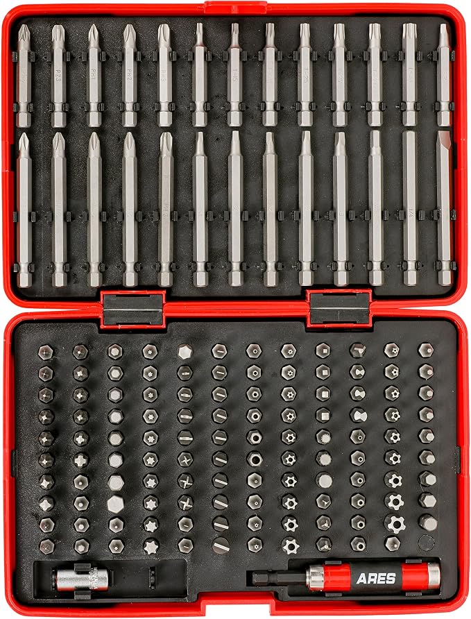 ARES 31018-147-Piece Master Security Bit Set – Phillips, Robertson, Tamper Hex and Torx Bits, Specialty Bits, and More – Bit Set Includes Bit Holder and Coupler for Maximum Versatility