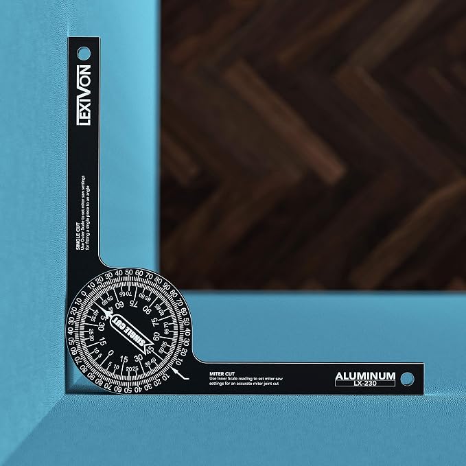LEXIVON [2-pack] Aluminum Miter Saw Protractor | 7-Inch Rust Proof Angle Finder Featuring Precision Laser Engraved Scales (LX-230X2)