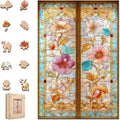 Pikoqunc Wooden Puzzles for Adults,500 Pieces 17.8x12.4 Inches,Vintage Floral Gate Laser-Cut Jigsaw with Premium Smooth Finish,Relaxing Art Puzzle and Elegant Wall Décor Gift for Friends and Family