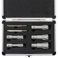 Pro Edge 5pcs TCT Annular Cutter Set, 1-3/8" Cutting Depth, 5/8" to 1-1/8" Cutting Diameter, Carbide Mag Drill Bits for Magnetic Drill Press with 2 Pilot Pin for Steel, Aluminum, Copper