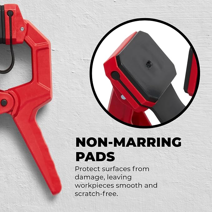 BUILDSOMETHING Edge Band Spring Clamp - Home Improvement Hand Tools - Adjustable Band Clamps for Woodworking, Carpentry & More - Set of 4