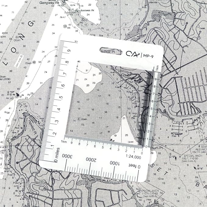 CYA UTM Military Map Coordinate Scale Protractor Map for Land Navigation, Military Style UTM/MGRS Coordinate Scale