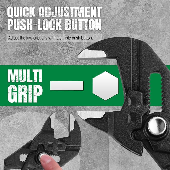SK 6" Pliers Wrench, Smooth Parallel Jaw, Water Pump Pliers, CR-V Steel | Groove Joint Pliers, Adajustable 14 Positions Up to 1" Jaw Capacity, Ergonomic Anti-slip Handle for Comfortable Grip