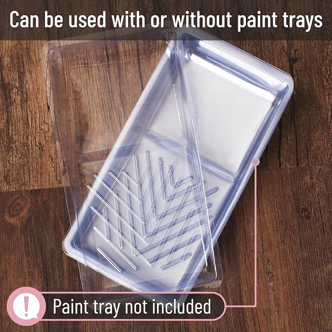 Bates- Paint Tray Liner, 4 Inch, 80 Pack, Clear, Plastic Disposable Paint Tray for Painting Walls